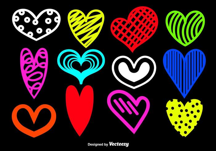 Download Hand drawn heart silhouettes 104228 - Download Free ...