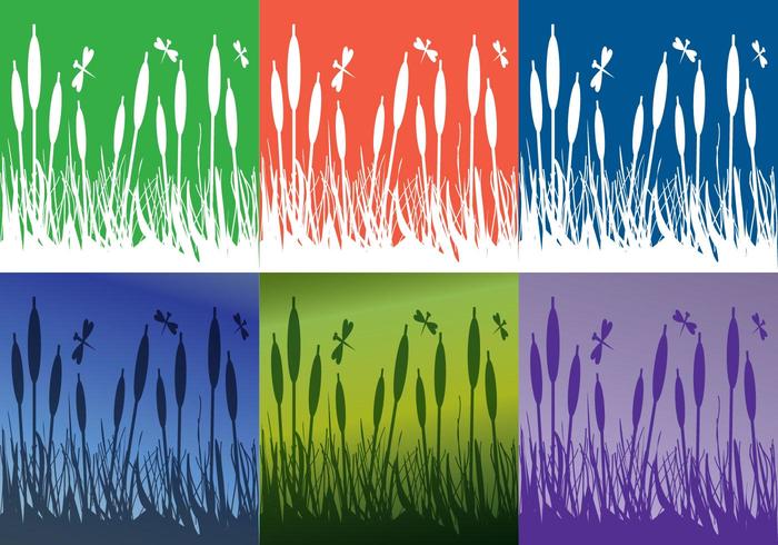 Reeds Background Colors vector