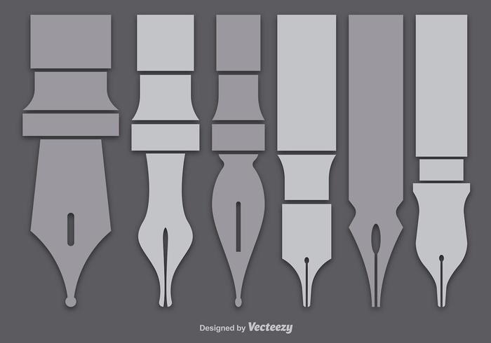 Pen Nib Silhouette Vectors