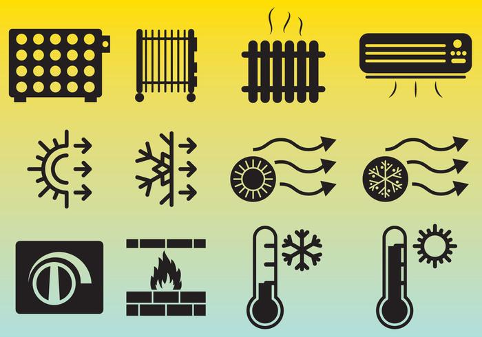 Iconos de calefacción Vector