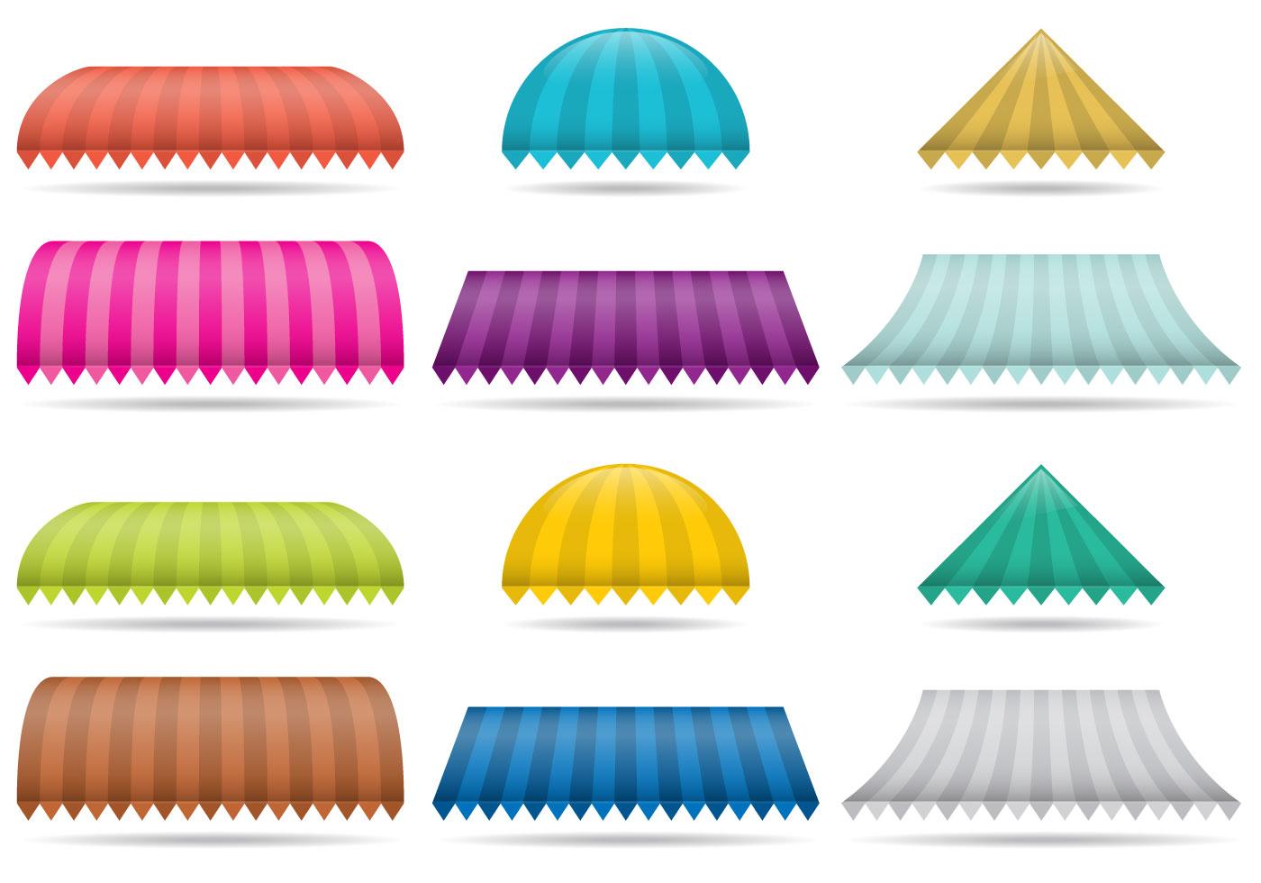 Striped Awnings 104292 Vector Art at Vecteezy