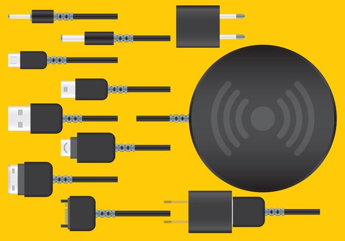 Vectores inalámbricos del cargador del teléfono