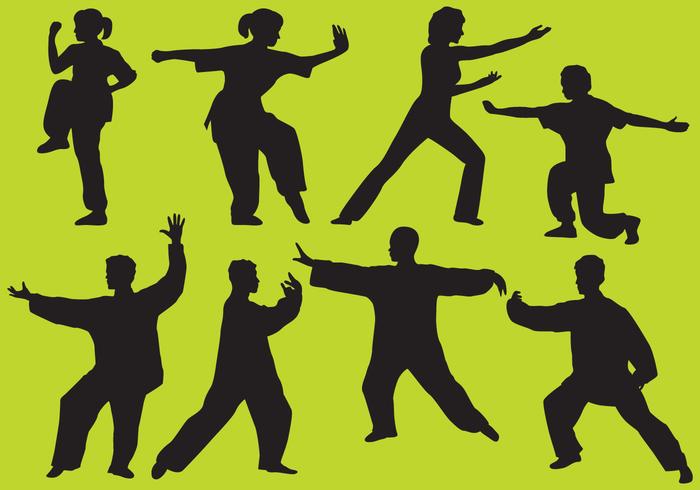 Tai Chi Silhouette Vectors