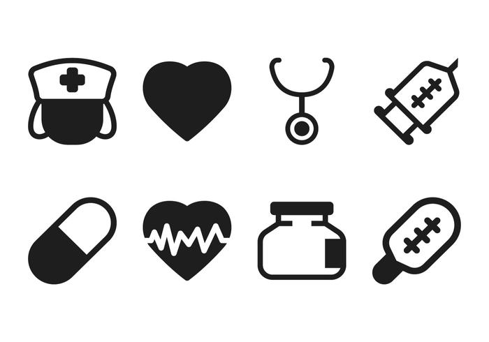 Conjunto médico del icono vector