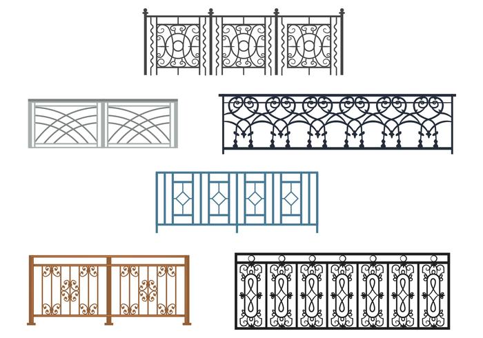 Curved Balcony Rails Vectors Curved Balcony Rails Vectors