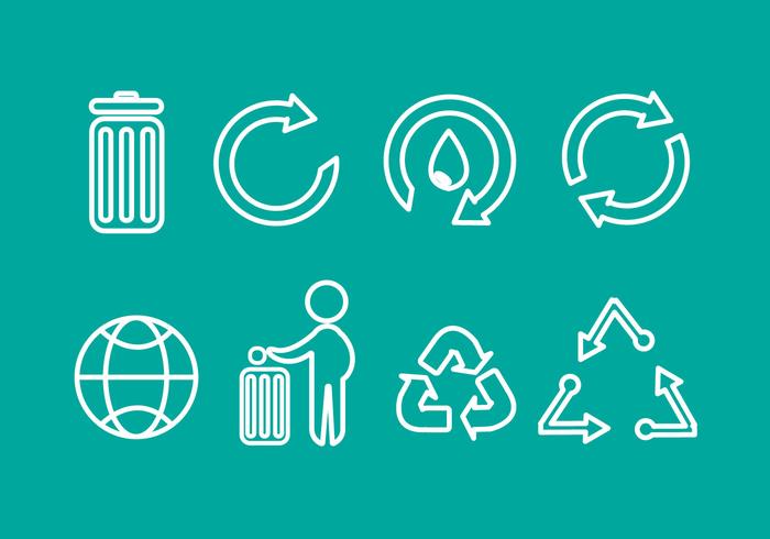 Libere la basura reciclan los iconos del vector