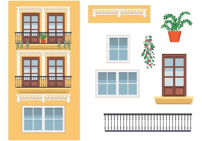 Yellow Building in Spain Vector Yellow Building in Spain Vector