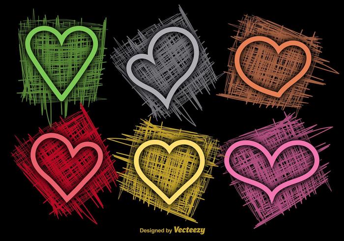 Vectores coloridos incompletos de los corazones