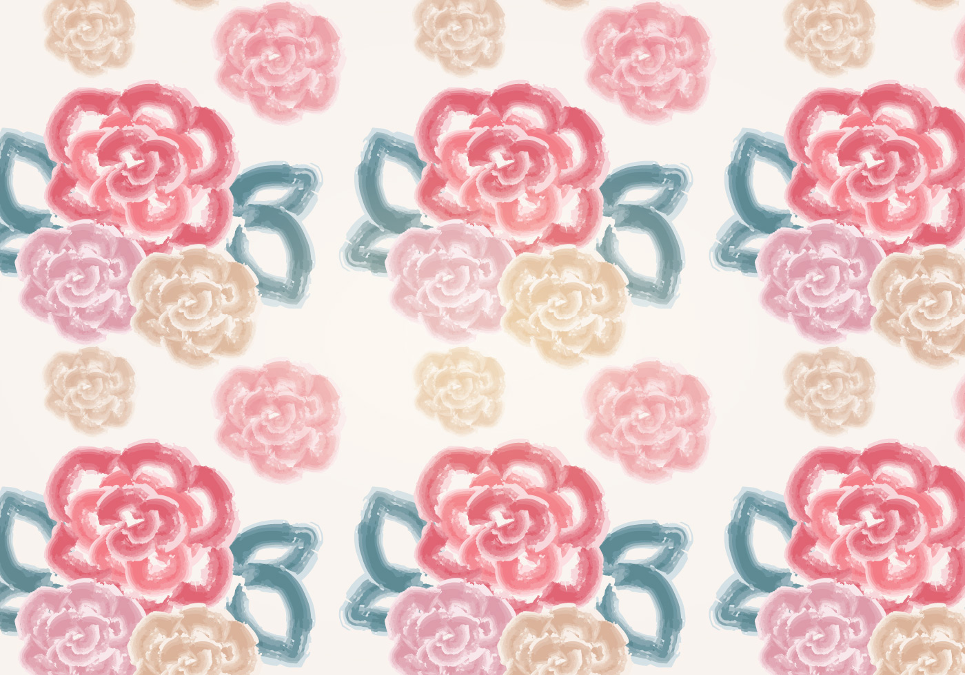 Download Vector Watercolor Rose Pattern 104362 Vector Art at Vecteezy