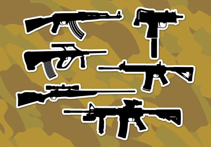 Ar15 Rifles Iconos De Vector