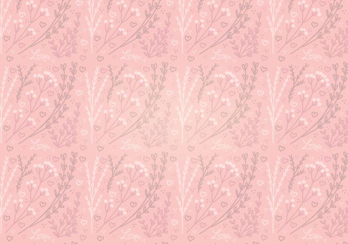 Vector Pink Heart Floral Seamless Pattern Vector Pink Heart Floral Seamless Pattern