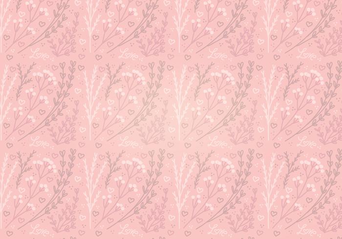 Vector Corazón Rosado Floral Seamless Pattern