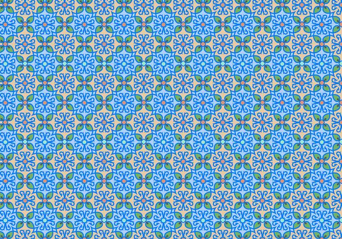 Blue Floral Mosaic Pattern Blue Floral Mosaic Pattern