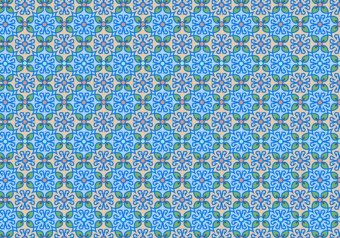 Modelo floral azul del mosaico vector