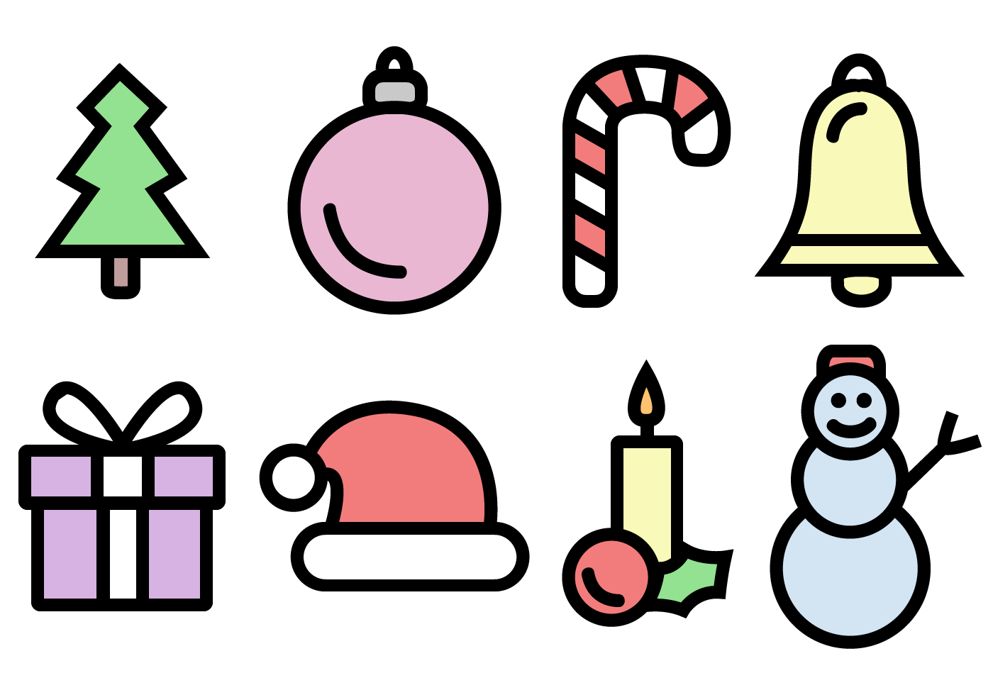 Free Christmas Icons Pack Vector 104384 Vector Art at Vecteezy Icon Christmas