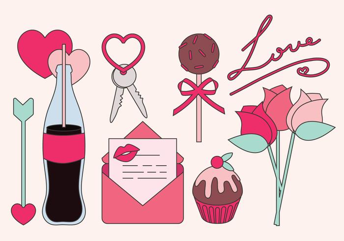 Vector Valentine's day Objects Vector Valentine's day Objects