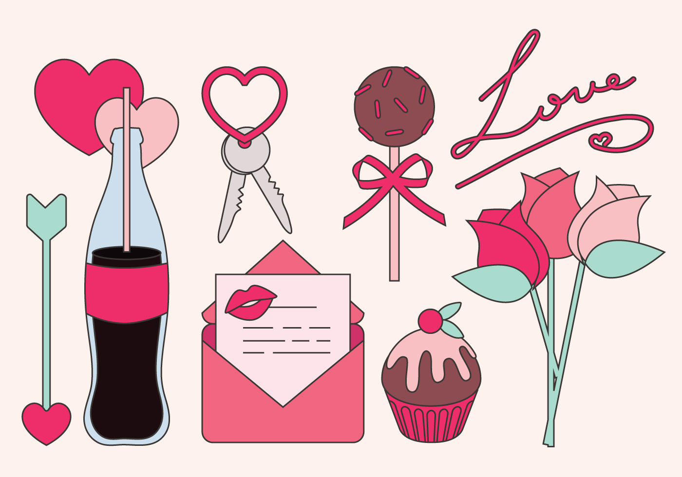 Vector Valentine's day Objects - Download Free Vectors ...