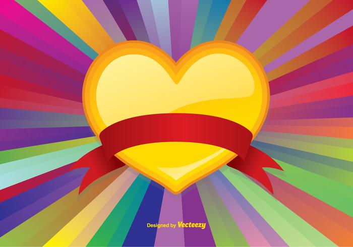 Colorful Heart Vector Background