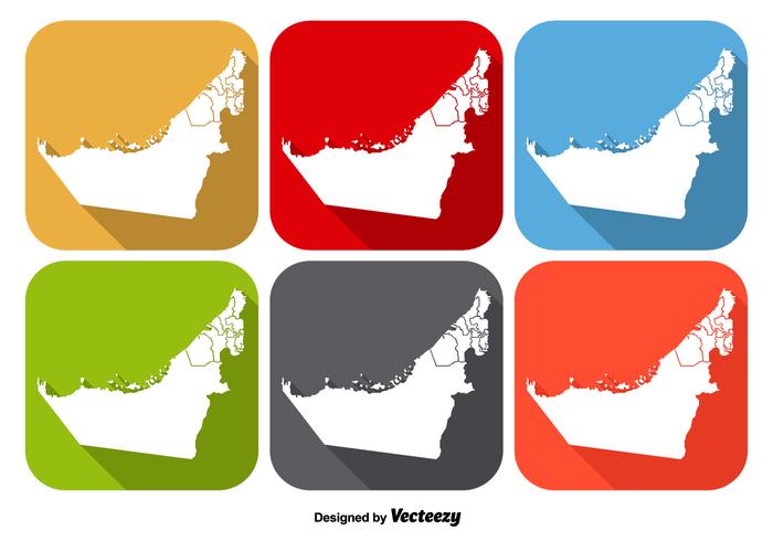 United Arab Emirates State Map Icon Vectors