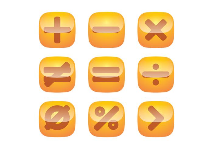 Math Symbol Button Vectors Math Symbol Button Vectors