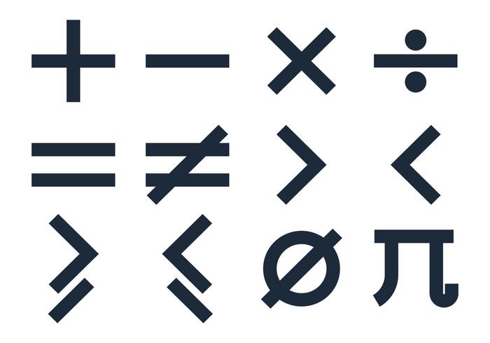 Basic Math Symbols Vectors