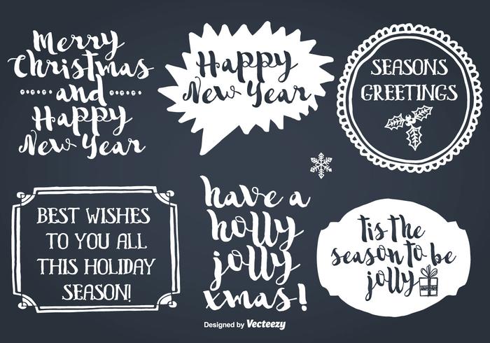 Hand Drawn Style Christmas Labels Hand Drawn Style Christmas Labels