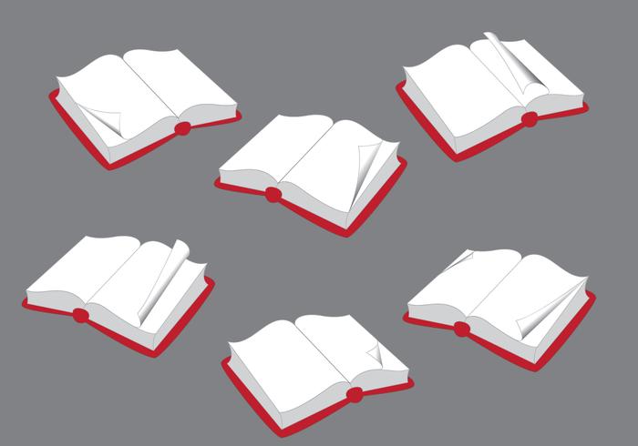 Opened Books with Flipped Page Vector