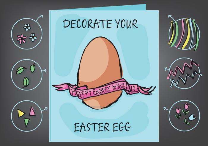 Decoración de huevo de Pascua vector