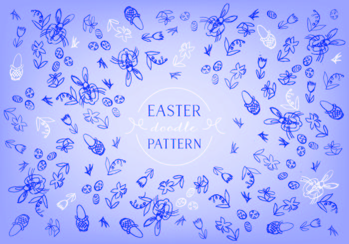 Easter Doodle Background Vector