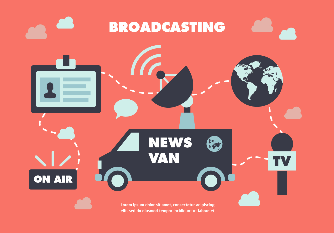 Free Flat News Journalist Vector Background 104488 Vector Art at Vecteezy
