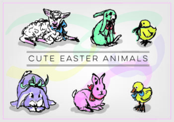 Vector Free Easter Animals