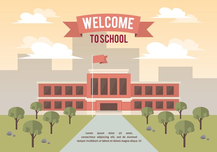 School Landscape Vector Background