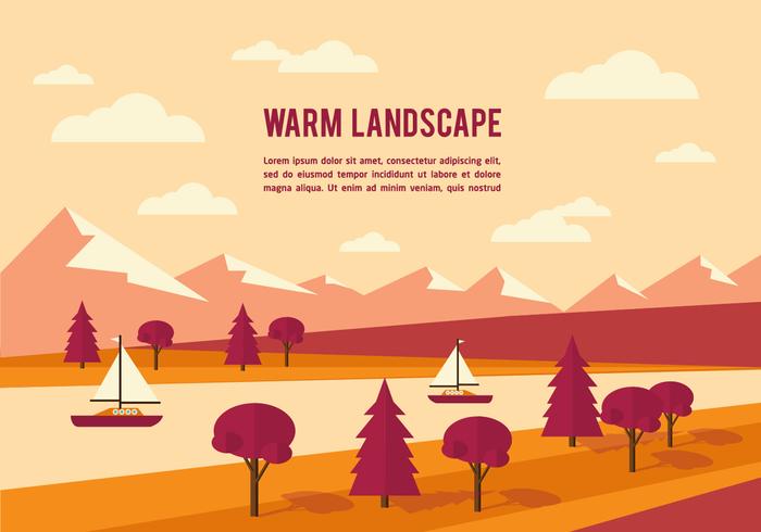 Free Summer Landscape Vector Background