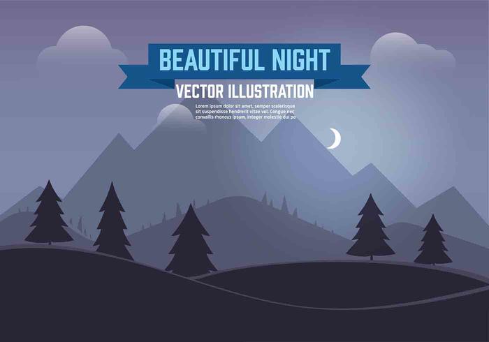 Free Vector Night Landscape Illustration