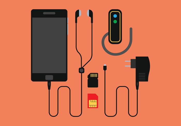 Conjunto de vector de cargador de teléfono