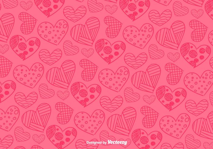Hand Drawn Hearts Pattern vector