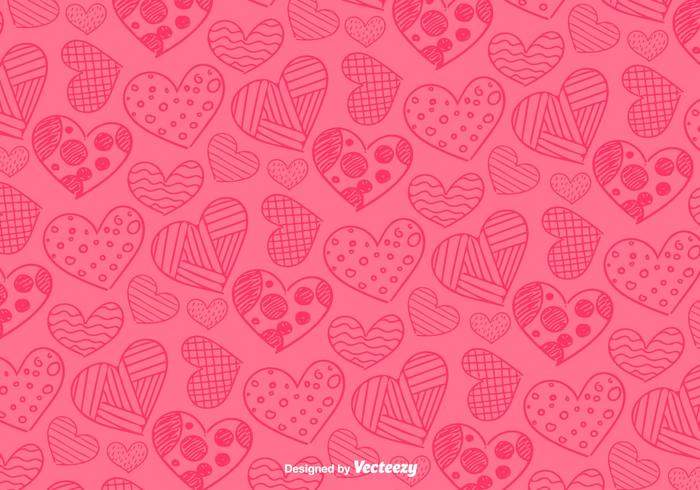 Hand Drawn Hearts Pattern vector