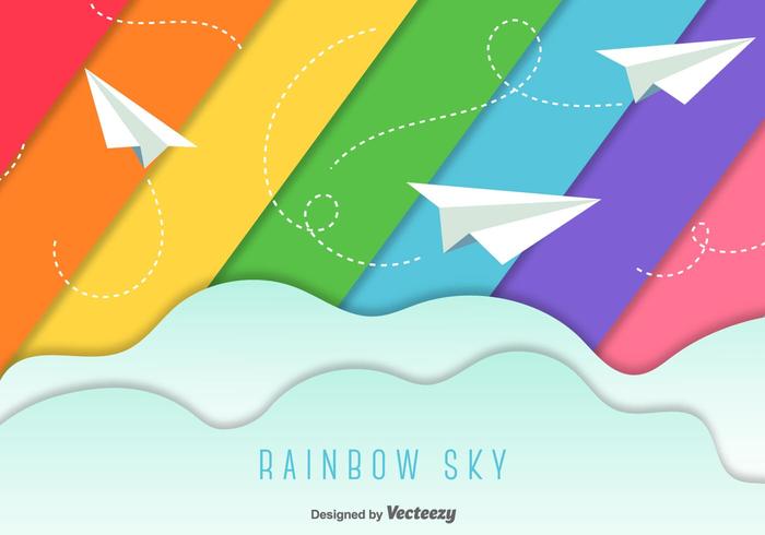 Paper Planes Sky Background vector