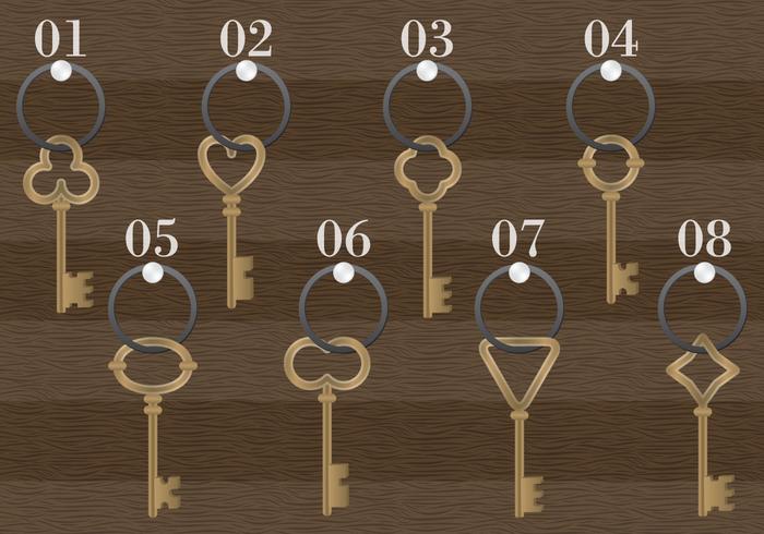 Wooden Antique Key Holder Vector