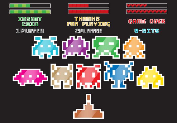 Retro Alien Game Vectors Retro Alien Game Vectors