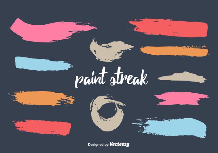 Free Paint Streak Vector Set