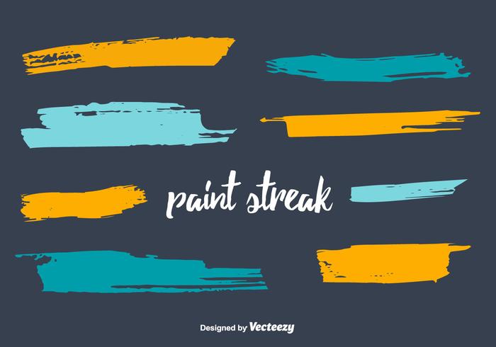 Paint Streak Vector Set