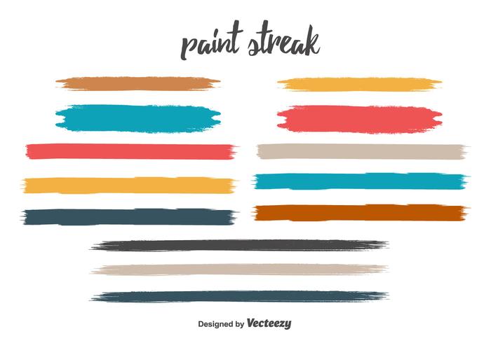 Free Paint Streak Vector Set