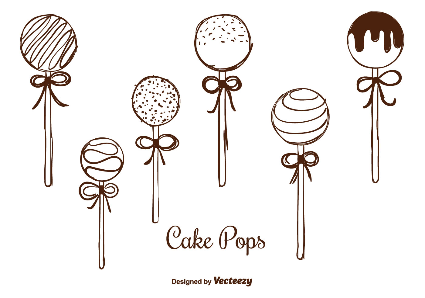 Hand Drawn Cake Pops Vectors - Download Free Vector Art, Stock Graphics