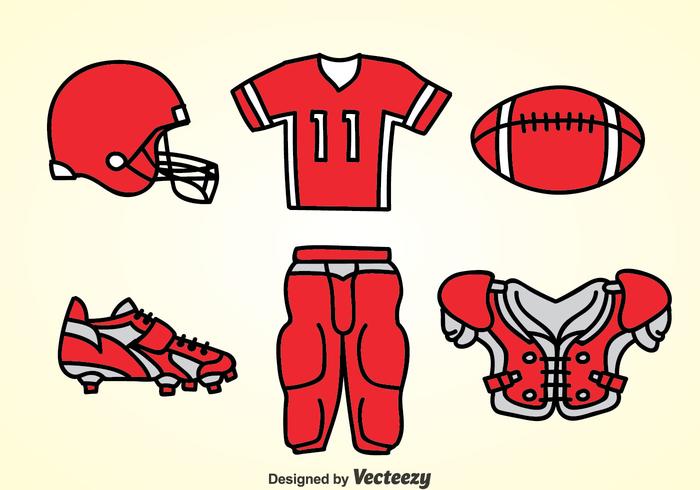 Fottball Kit Red Icons Vector Fottball Kit Red Icons Vector