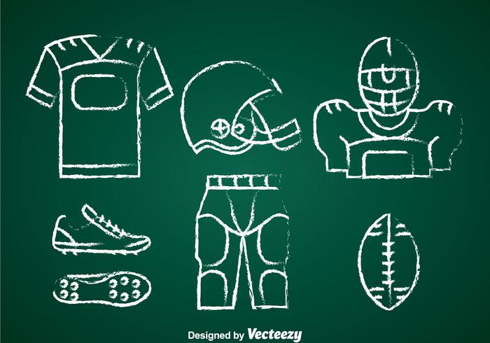 Football Kit Chalk Draw Set Vector