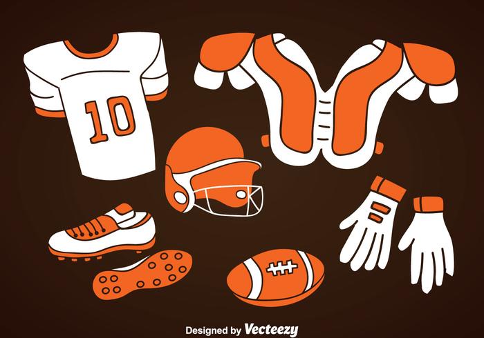 Icono de elementos de fútbol conjunto vector