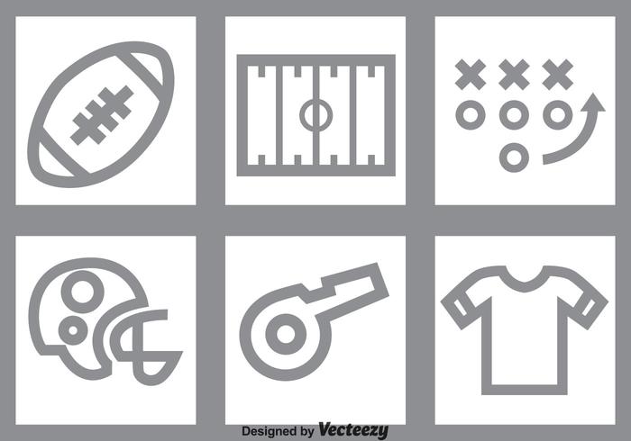 Football Gray Icons Set vector