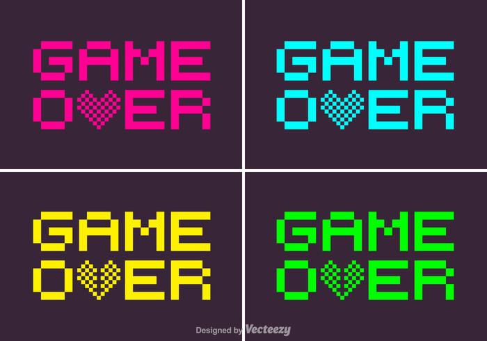 Pixel Game Over Vector