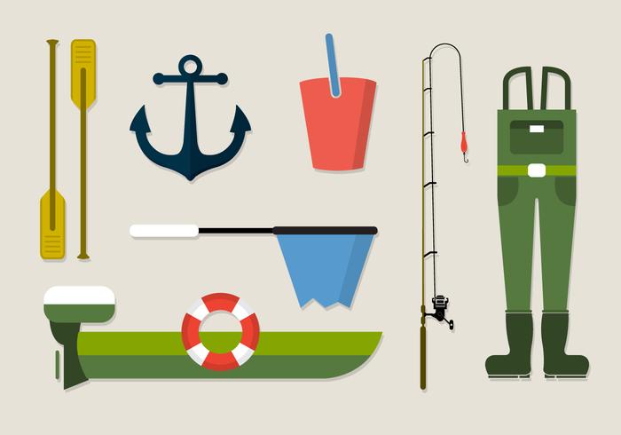 Vector Collection of Fishing Clothing Equipment